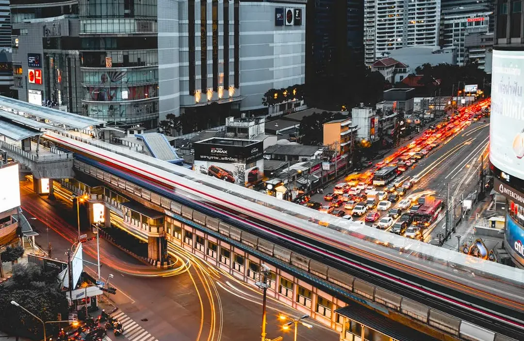 Asok BTS station near SQ Boutique Hotel on Sukhumvit road Bangkok